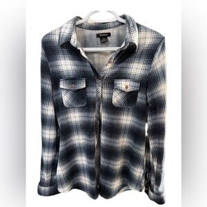 Tattoo Blue and White Plaid Shirt